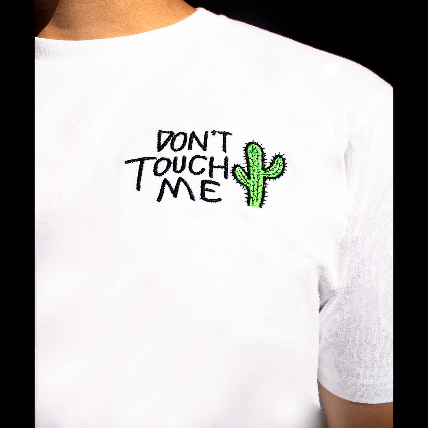 T-Shirt - "DONT TOUCH ME" Cactus Embroidered