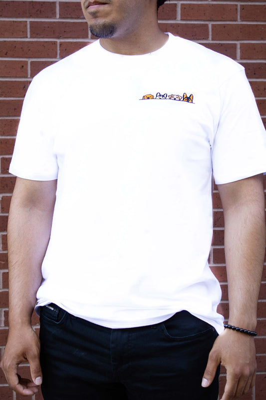 T-Shirt - Four Puppies Embroidered